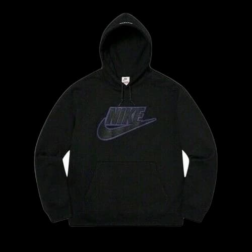 Supreme x Nike Leather Appliqué Hooded Sweatshirt 'Black'