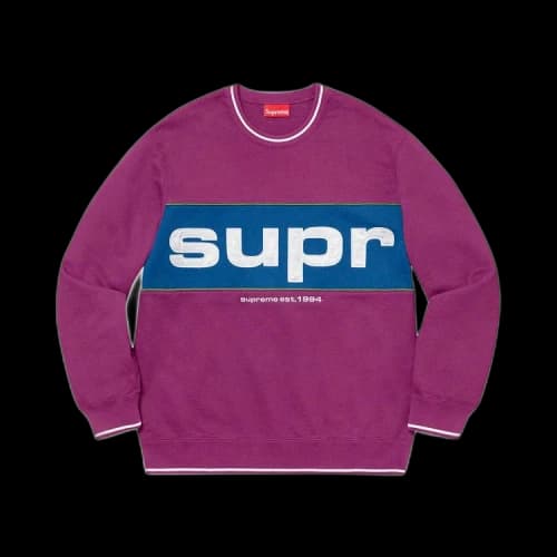 Supreme Piping Crewneck 'Magenta'