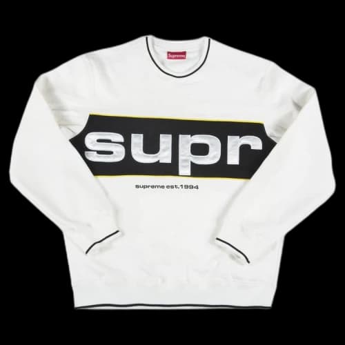 Supreme Piping Crewneck 'White'