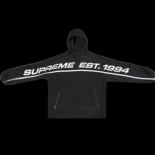 Supreme Polartec Half Zip Hooded Sweatshirt 'Black'
