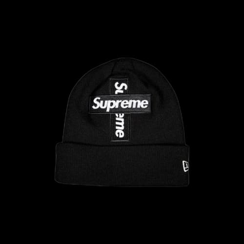 Supreme x New Era Cross Box Logo Beanie 'Black'