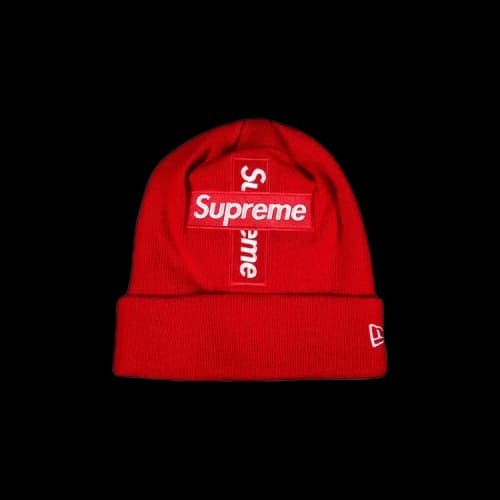 Supreme x New Era Cross Box Logo Beanie 'Red'