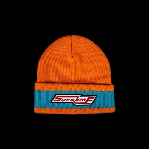 Supreme Cuff Stripe Beanie 'Orange'