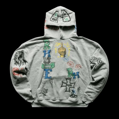 Rhude Doodle Hoodie 'Grey'