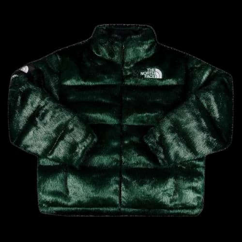 Supreme x The North Face Faux Fur Nuptse Jacket 'Green'