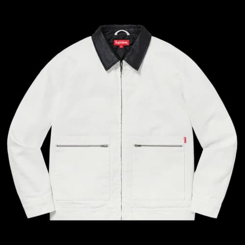Supreme Leather Collar Work Jacket 'Natural'