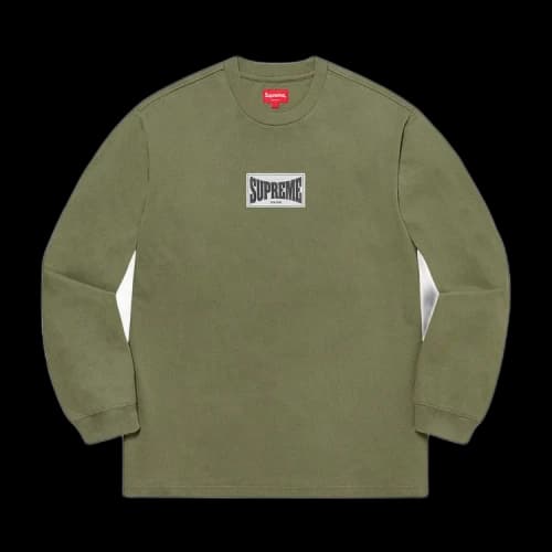 Supreme Woven Label Long-Sleeve Top 'Olive'