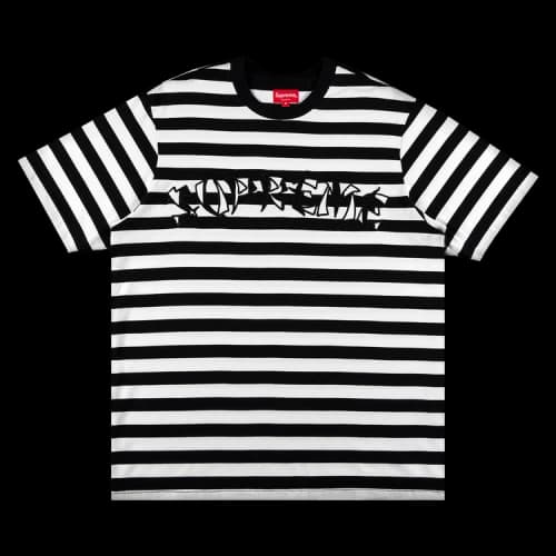 Supreme Stripe Appliqué Short-Sleeve Top 'Black'