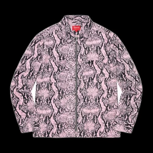 Supreme Snakeskin Corduroy Zip Up Shirt 'Pink'
