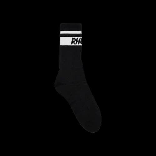 Rhude Two Stripe Logo Sock 'Black/White'