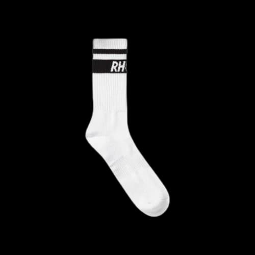 Rhude Two Stripe Logo Sock 'White/Black'