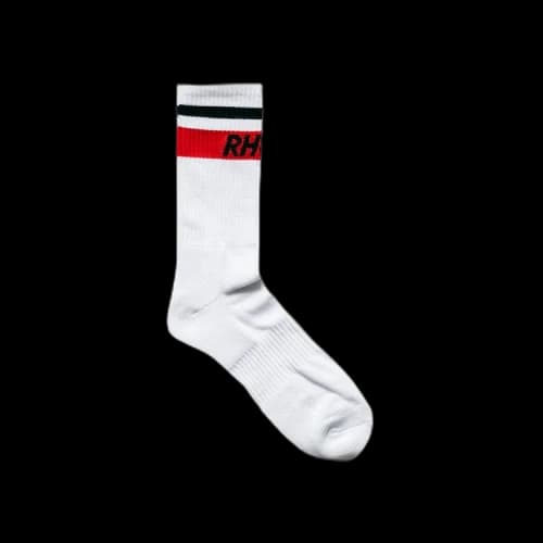 Rhude Two Stripe Logo Sock 'White/Red'