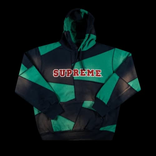 Supreme Patchwork Hooded Sweatshirt 'Navy'