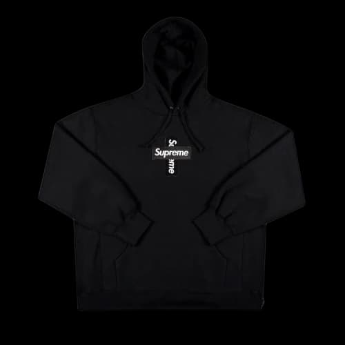 Supreme Cross Box Logo Hooded Sweatshirt 'Black'