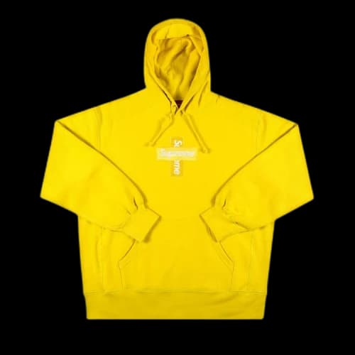 Supreme Cross Box Logo Hooded Sweatshirt 'Lemon'