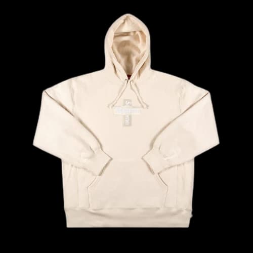 Supreme Cross Box Logo Hooded Sweatshirt 'Natural'