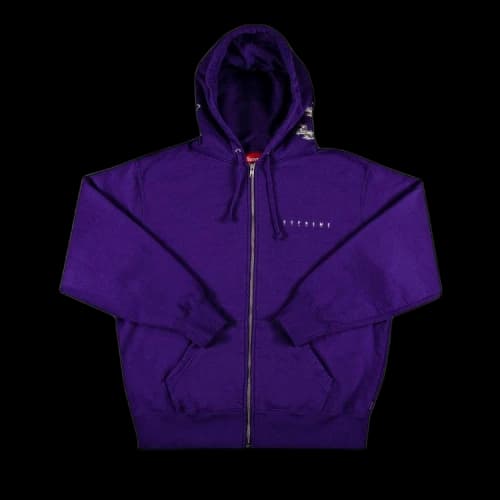 Supreme Globe Zip Up Hooded Sweatshirt 'Purple'