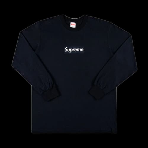 Supreme Box Logo Long-Sleeve Tee 'Navy'