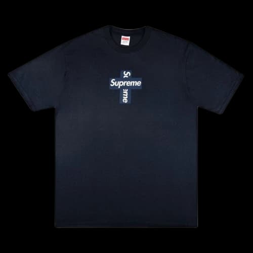 Supreme Cross Box Logo Tee 'Navy'