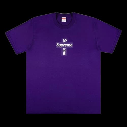 Supreme Cross Box Logo Tee 'Purple'