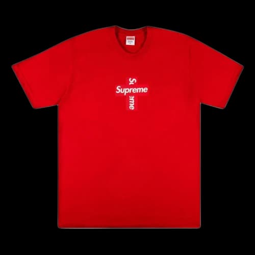 Supreme Cross Box Logo Tee 'Red'