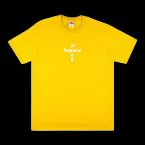 Supreme Cross Box Logo Tee 'Yellow'