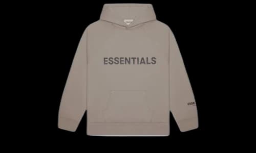 Fear of God Essentials Pullover Hoodie Applique Logo Taupe