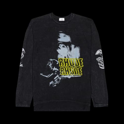 Rhude Blue Woman Long-Sleeve Tee 'Black'