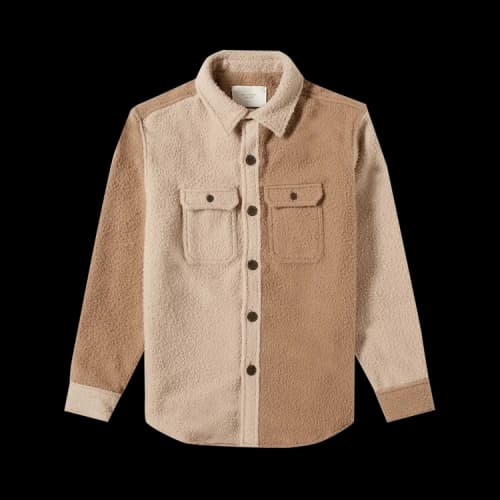 Aimé Leon Dore Boiled Wool Overshirt 'Tan Combo'