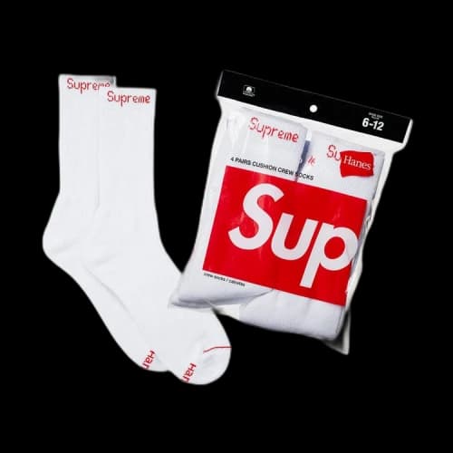 Supreme x Hanes Crew Socks (4 Pack) 'White'