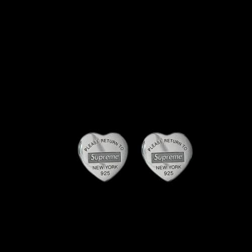 Supreme x Tiffany & Co. Return To Tiffany Heart Tag Stud Earrings (Set Of 2) 'Silver'