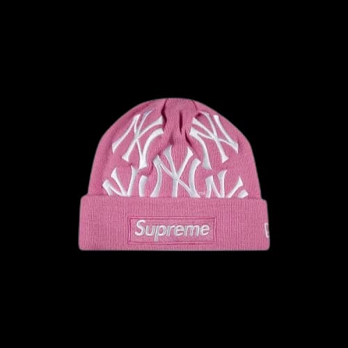 Supreme x New York Yankees x New Era Box Logo Beanie 'Pink'