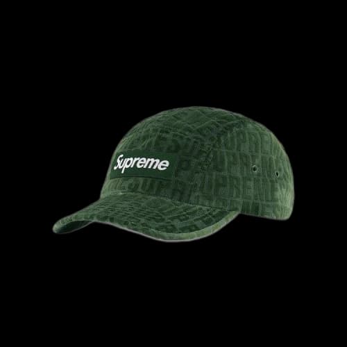 Supreme Velvet Pattern Camp Cap 'Olive'