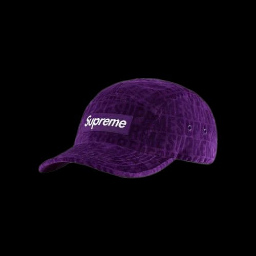 Supreme Velvet Pattern Camp Cap 'Purple'