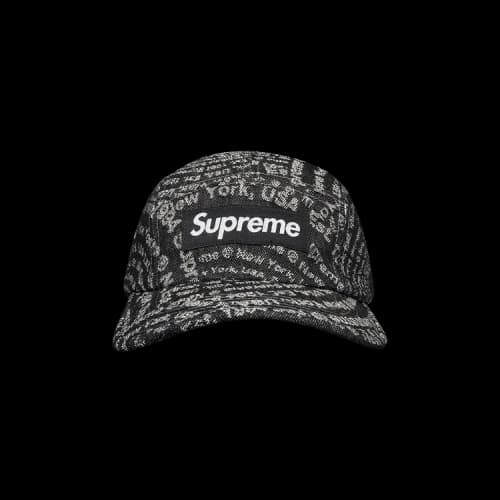 Supreme Circles Jacquard Denim Camp Cap 'Black'