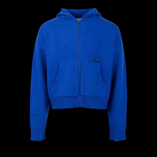 Rhude Knit Zip Up Hoodie 'Blue'