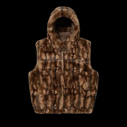 Supreme Faux Fur Hooded Vest 'Brown'