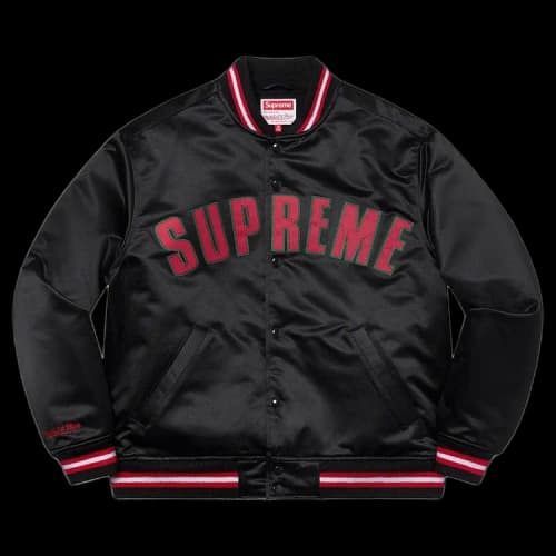 Supreme x Mitchell & Ness Patchwork Baseball Jersey 'Black'