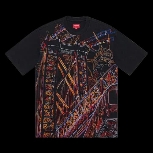 Supreme Bridge Embroidered Short-Sleeve Top 'Black'