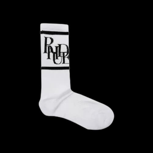 Rhude Scramble Logo Socks 'White/Black'