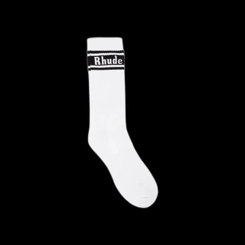 Rhude Stripe Logo Sock 'White/Black'