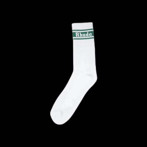 Rhude Stripe Logo Sock 'White/Forest'