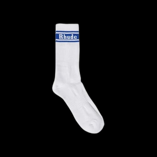 Rhude Stripe Logo Sock 'White/Royal Blue'