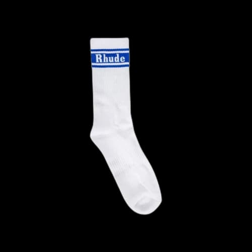 Rhude Stripe Logo Sock 'White/Blue'