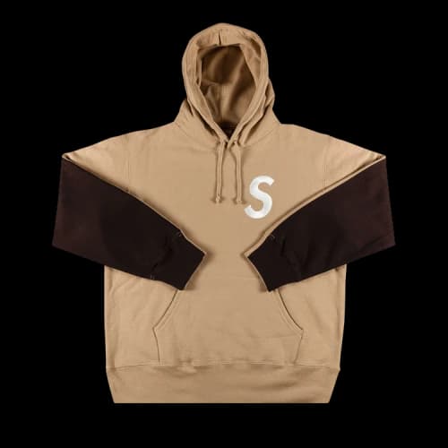 Supreme S Logo Split Hooded Sweatshirt 'Tan'