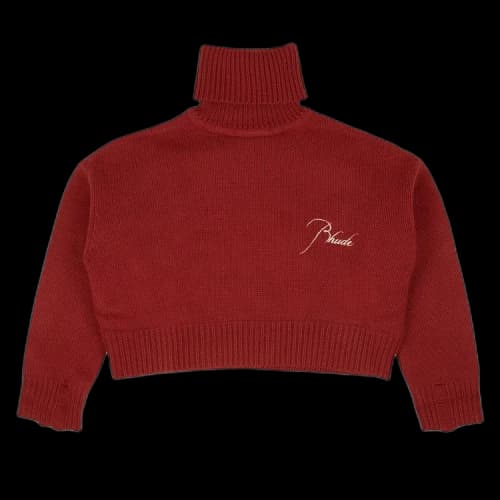 Rhude Embroidered Logo Turtleneck Sweater 'Red'
