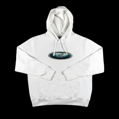 Supreme x The North Face Lenticular Mountains Hooded Sweatshirt 'White'