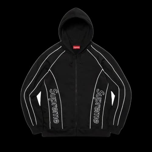 Supreme Track Paneled Zip Up Hooded Sweatshirt 'Black'