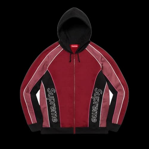 Supreme Track Paneled Zip Up Hooded Sweatshirt 'Cardinal'