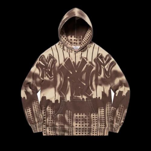 Supreme x New York Yankees Airbrush Hooded Sweatshirt 'Clay'